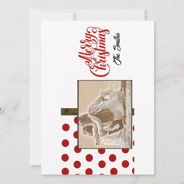 Tarjeta Festiva Foto de feriados de navidades (Anverso)