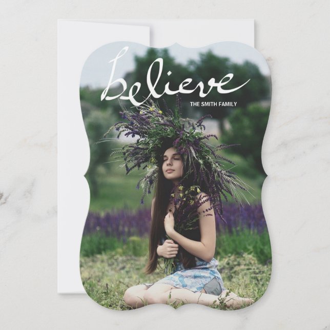 Tarjeta Festiva Foto de festividad con guión de manual de creencia (Anverso)