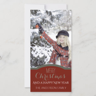 Tarjeta Festiva Foto de festividad de Navidades rojos limpios y si