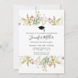 Tarjeta Festiva Foto de fiesta de graduación de flor silvestre