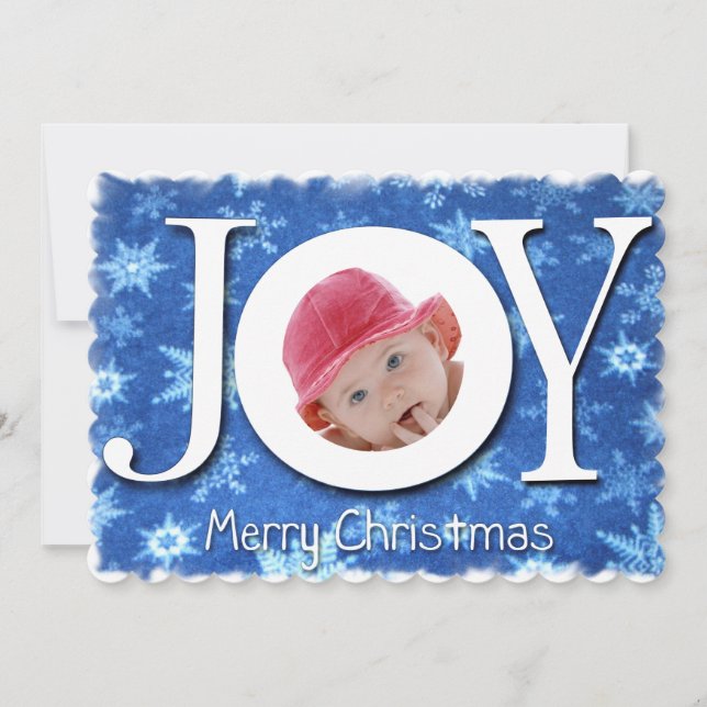 Tarjeta Festiva Foto de FlatCard de los Navidades de Snowflakes (Anverso)