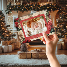 Foto de floral roja a los primeros Navidades tradi