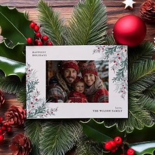 Tarjeta Festiva Foto de follaje de navidades