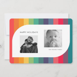 Tarjeta Festiva Foto de forma geométrica colorida retro