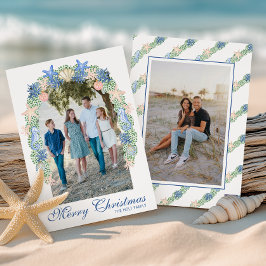 Tarjeta Festiva Foto de Garland de los Navidades costeros de acuar
