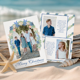 Tarjeta Festiva Foto de Garland de los Navidades costeros de acuar