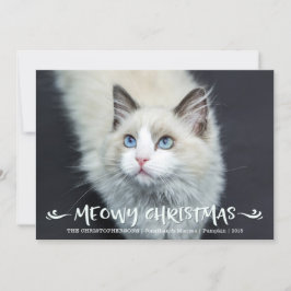 Tarjeta Festiva Foto de gato | Navidades Meowy