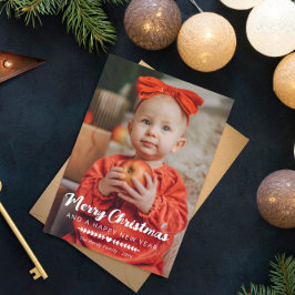 Tarjeta Festiva Foto de Green Heart White Christmas