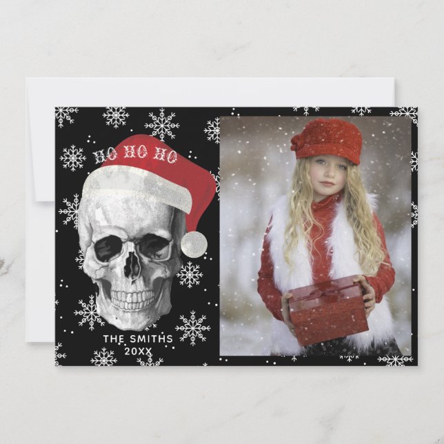 Tarjeta Festiva Foto de Grunge Skull Santa (Anverso)