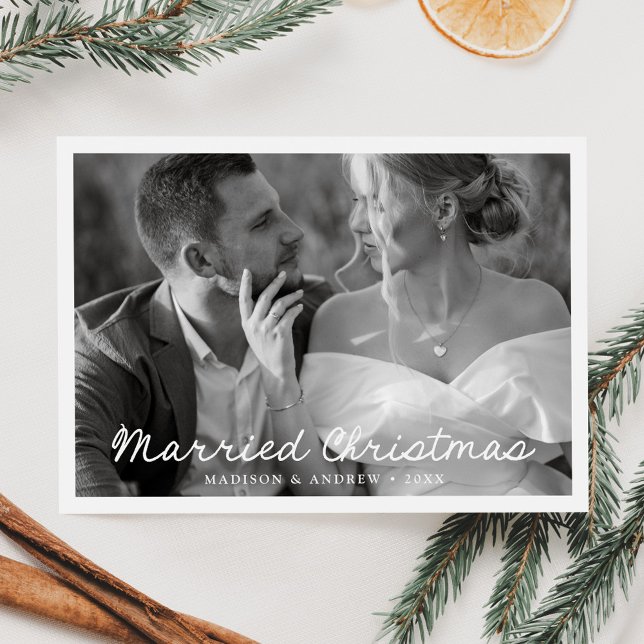 Tarjeta Festiva Foto de guión de Navidades casados elegantes (Subido por el creador)