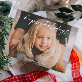 Tarjeta Festiva Foto de guión manuscrito simple