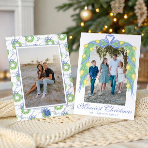 Tarjeta Festiva Foto de guirnalda de limones Amalfi en acuarela