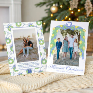 Tarjeta Festiva Foto de guirnalda de limones Amalfi en acuarela