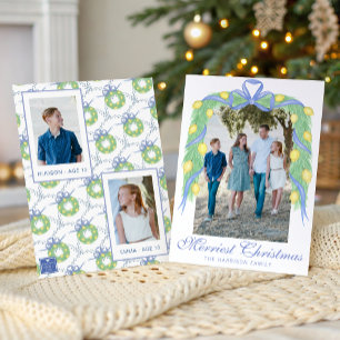 Tarjeta Festiva Foto de guirnalda de limones Amalfi en acuarela