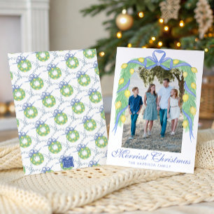 Tarjeta Festiva Foto de guirnalda de limones Amalfi en acuarela