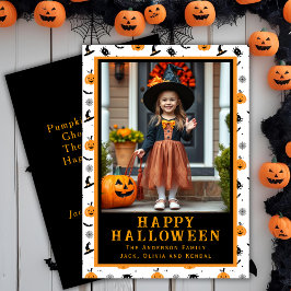 Tarjeta Festiva Foto de Halloween del Personalizado clásico de Cut