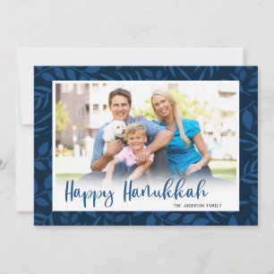 Tarjeta Festiva Foto de Hanukkah con guión moderno feliz