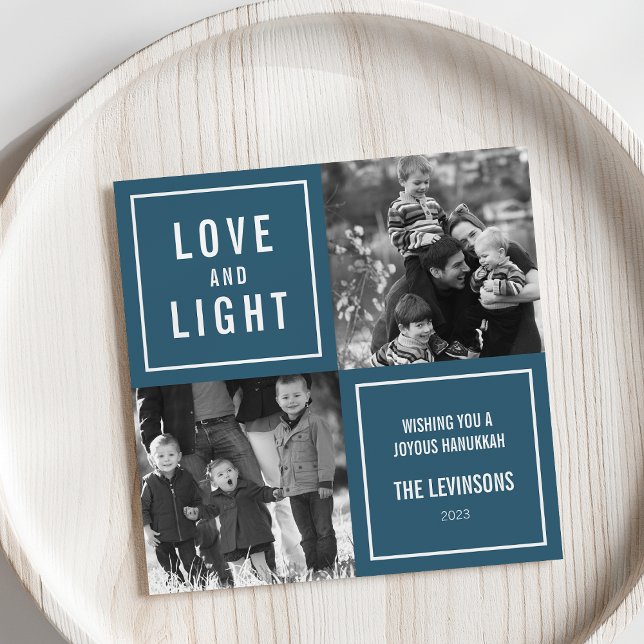Tarjeta Festiva Foto de Hanukkah moderna de amor y luz (Subido por el creador)