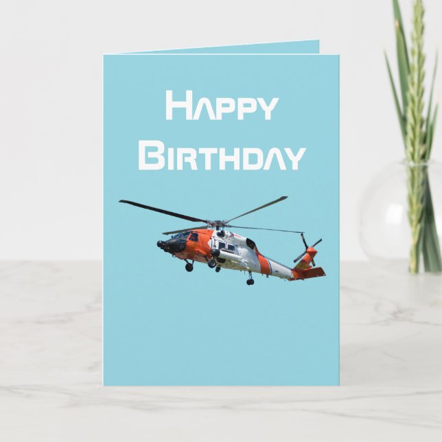 Tarjeta Festiva Foto de helicóptero para piloto, cumpleaños de avi (Anverso)