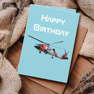 Tarjeta Festiva Foto de helicóptero para piloto, cumpleaños de avi