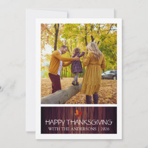 Tarjeta Festiva Foto de hojas de otoño elegantes para Acción de Gr