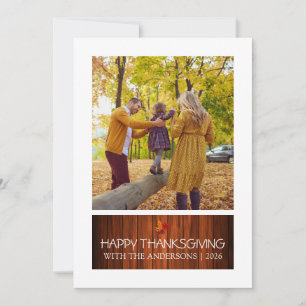 Tarjeta Festiva Foto de hojas de otoño elegantes para Acción de Gr