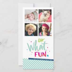 Tarjeta Festiva FOTO DE HOLIDAY oh qué navidades coloridos niños d