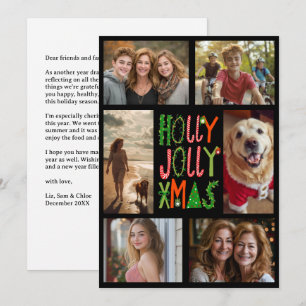 Tarjeta Festiva FOTO DE HOLLY JOLLY XMAS, PERSONALIZADO de mano 6