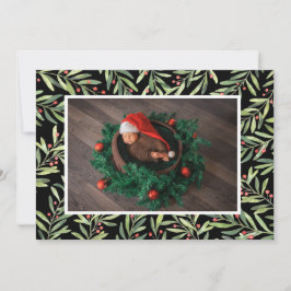 Tarjeta Festiva Foto de Holly Navidades