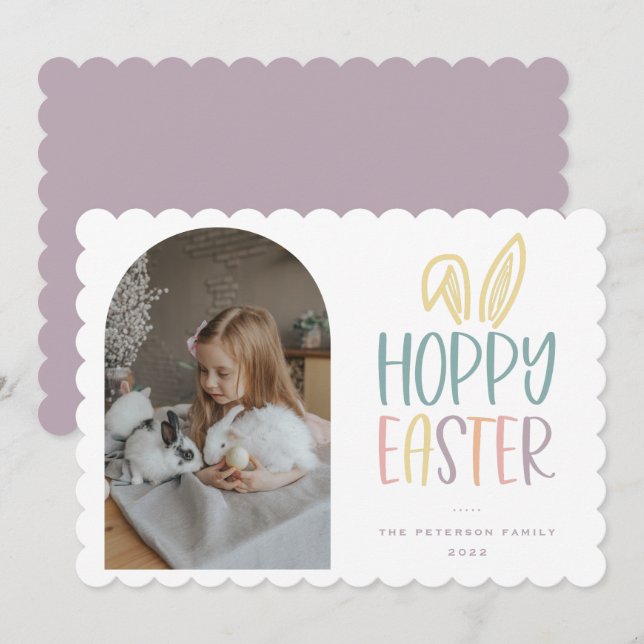 Tarjeta Festiva Foto de Hoppy Easter (Anverso / Reverso)