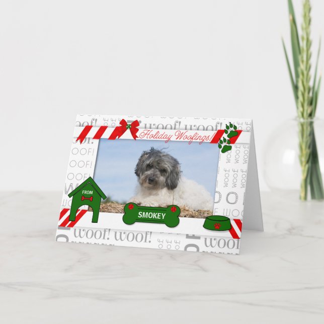 Tarjeta Festiva Foto de Horz, Mascota de Woofings durante la festi (Anverso)