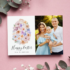 Tarjeta Festiva Foto de huevo de pascua floral de primavera