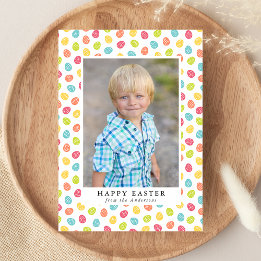 Tarjeta Festiva Foto de huevos de Pascua lindos y coloridos