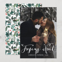 Foto de Joyeux Noël Navidades con letras cursivas