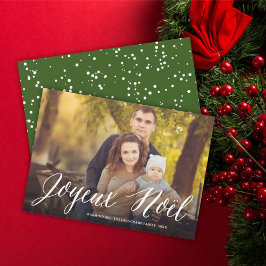 Tarjeta Festiva Foto de Joyeux Noel Navidades simples con escritur