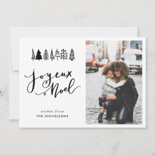Tarjeta Festiva Foto de Joyeux Noel Simple Script Navidades
