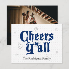 Tarjeta Festiva Foto de la bandera del estado con saludos azules