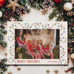 Tarjeta Festiva Foto de la cadena ligera de los navidades