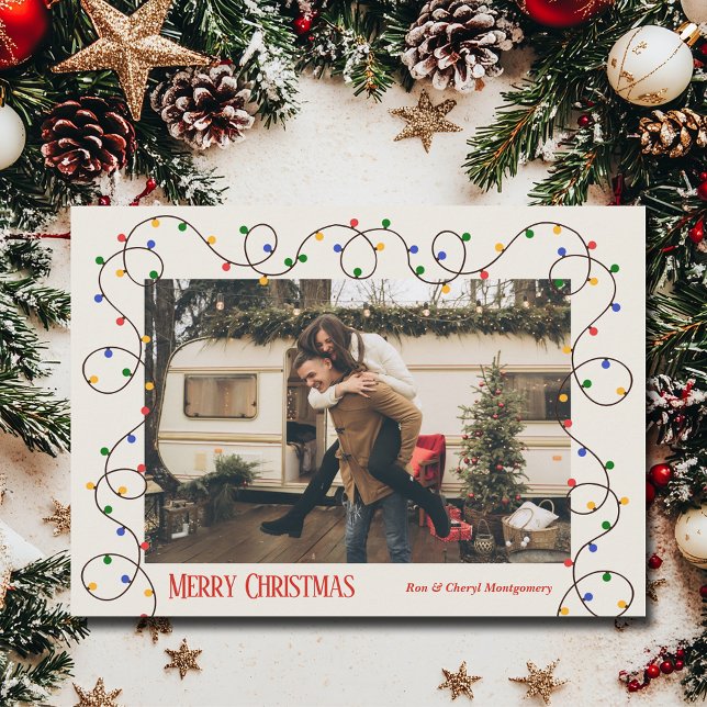 Tarjeta Festiva Foto de la cadena ligera de los navidades (Christmas light strand photo holiday cards - INSTANT DOWNLOAD and/or PRINTED)