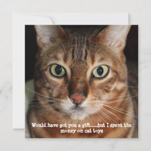 Tarjeta Festiva Foto de la cara de gato Bengalí "Te habría consegu