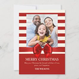 Tarjeta Festiva Foto de la cinta de Navidades de las bandas rojas