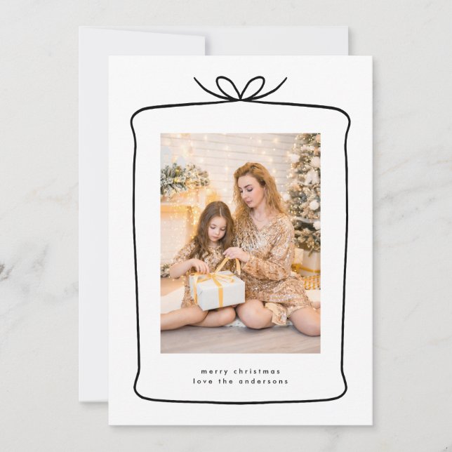 Tarjeta Festiva Foto de la cinta de opciones actual de Feliz Navid (Anverso)