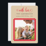 Tarjeta Festiva FOTO DE LA FAMILIA 2023 lindo y elegante marco de<br><div class="desc">por kat massard >> WWW.SIMPLYSWEETPAPERIE.COM <<< Un diseño de tarjeta lindo que presenta "con amor" en la parte superior, luego sus nombres y mensajes, y color claro en el reverso, dándole la oportunidad de escribir a mano un mensaje personal. ¡Con una foto cuadrada enmarcada de vieira en la parte delantera...</div>