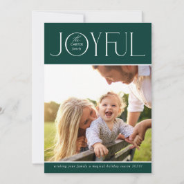 Tarjeta Festiva FOTO DE LA FAMILIA 2023 verde JOYFUL moderno y ele