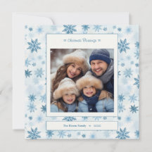 Foto de la familia acuarela Blue Snowflake Square