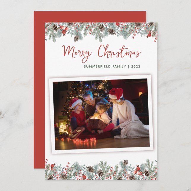 Tarjeta Festiva Foto de la familia botánica de vacaciones de los n (Anverso / Reverso)