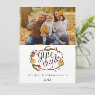 Tarjeta Festiva Foto de la familia de Acción de Gracias de la mode