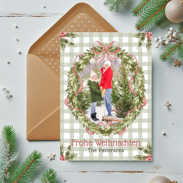 Tarjeta Festiva Foto de la familia de acuarela Frohnachten Weihnac (Subido por el creador)