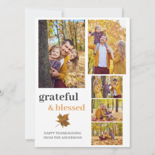 Tarjeta Festiva Foto de la familia de Agradecimiento y bendición d