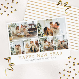 Tarjeta Festiva Foto de la familia de Año Nuevo Feliz